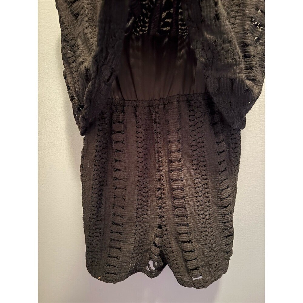Mossimo Romper Womens Size L Black Lace Overlay Lined Fairy Babydoll Coquette - Picture 2 of 11